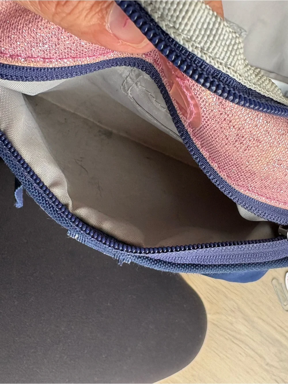 Pottery Barn Kids Glitter Ombre Backpack - Pink, Cream/Green & Navy